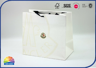 Spot UV Specialty Paper Shopping Bags With Luxury Woven Cotton Ribbon Handle