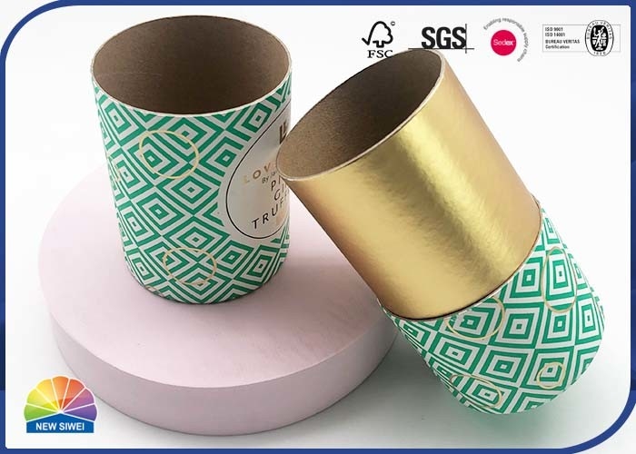 Cylinder Paper Packaging Tube 4C Print For Tea Packaging 157gsm