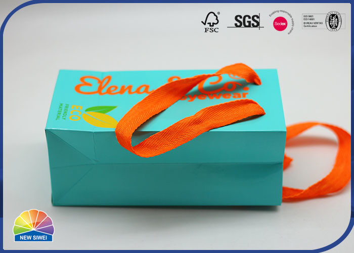 Хозяйственная сумка подарка зеленой книги печати Eco дружелюбная Pantone с оранжевой ручкой